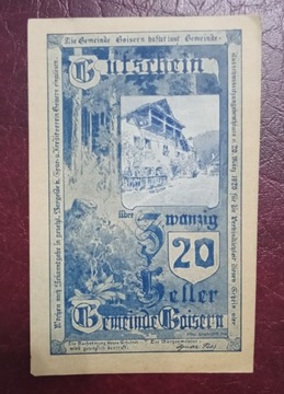 AUSTRIA 20 theller GOISERN 1920