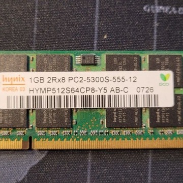 RAM Hynix 1GB 2Rx8  PC2-5300S-555-12