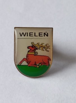 Herb miasta i gmina Wieleń przypinka pin odznaka 