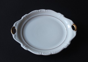 Rosenthal Pompadour Patera ciasto Biel Zloto Relif