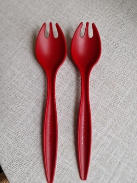 Tupperware łyżki do sałaty czerwone 30 cm