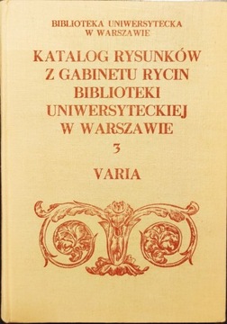 Katalog rysunków z gabinetu rycin, Varia, tom 3