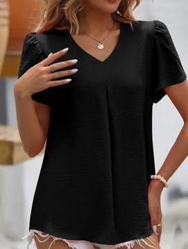 Elegancka bluzka plus size r 5XL czarna klasyczna 