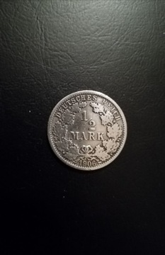 Moneta 1/2 marki z 1906 - srebro 