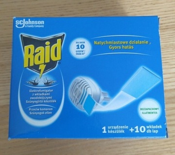 RAID elektrofumigator przeciw komarom+ 10 wkładów 