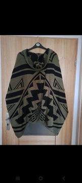 Sweter poncho narzuta 