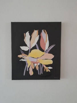 Obraz irysy kwiaty abstrakcja 