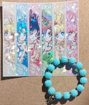 Bransoletka akryl + duża naklejka Sailor Moon