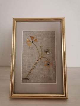 obrazek ręcznie wykonany, metaloplastyka, kwiat