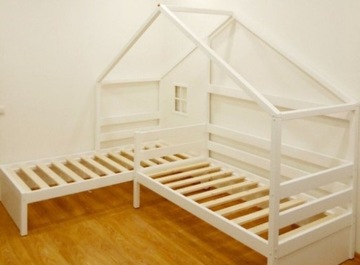 Podwójne łóżko 2x 80x160 łączone drewno sosnowe