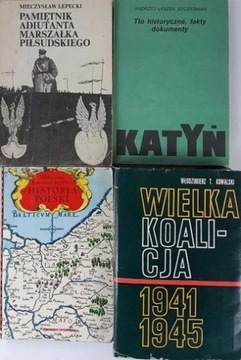 Zestaw 4 książek Historia Katyń Wielka koalicja