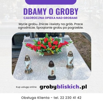 Opieka nad grobami Antoninów - mycie grobu