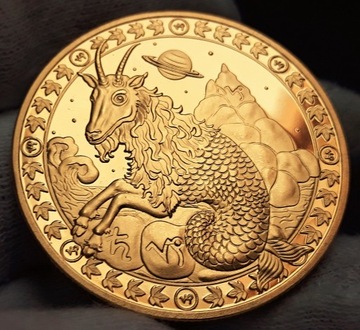 Znaki Zodiaku , Koziorożec , Pokryty 24 k złotem