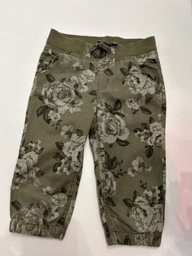 Spodnie zielone w róże H&M