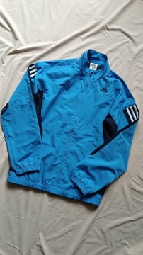 Niebieska Kurtka Adidas Wiatrówka Z kołnierzykiem M vintage kurtka Adidas