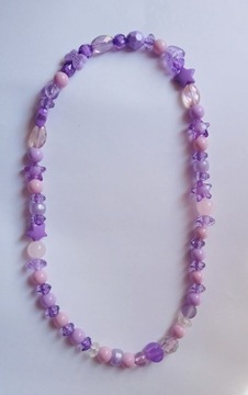 Naszyjnik z koralików akrylowych fioletowy 