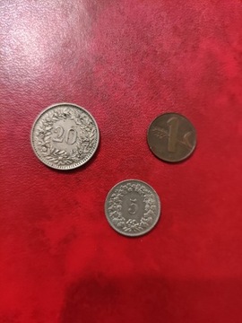 Zestaw  Szwajcaria monety, każda inna