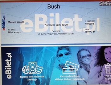 ODSPRZEDAM 4 BILETY NA DZISIEJSZY KONCERT BUSH 