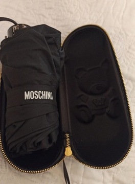 Parasol Love Moschino z etui czarny oryginalny