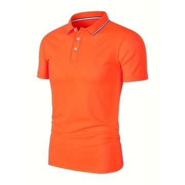 Koszulka Polo Męska - Pomarańczowa L Orange