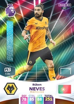 Rúben Neves 387 Karta Panini Premier League 2024