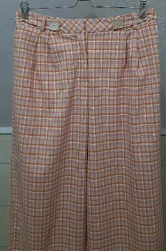 Spodnie szerokie 40 L kratka pastele 3/4 bermudy Topshop