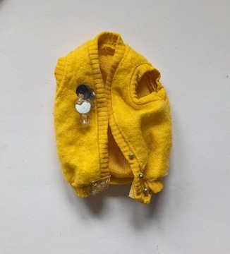 Ubranko dla lalki koszulka żółta cekiny sweter kamizelka kubrak Barbie Ken