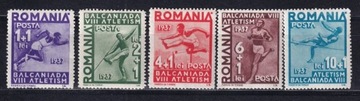 Rumunia 1937* cena 15,90 zł kat.9,50€ - ślad po podlepce.- sport