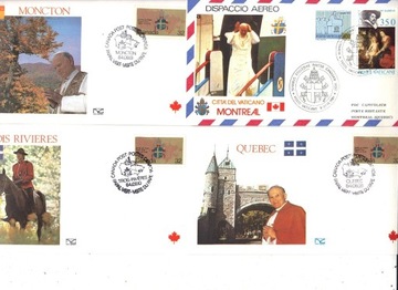 JAN PAWEŁ II Kanada koperty 12 szt. Papież JP II