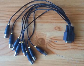 Kabel do kart DVR VGA D-sub 15Pin męski na 8xBNC 