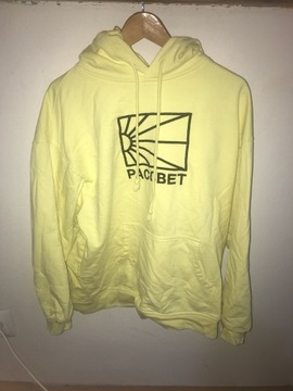 paccbet rassvet logo hoodie knit yellow hoodie