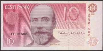 Estonia 10 koron 1992 - AX - stan bankowy UNC