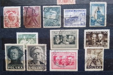Stare znaczki Polska Niemcy USA 