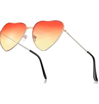 Okulary serduszka Różowe - cieniowane Hippie