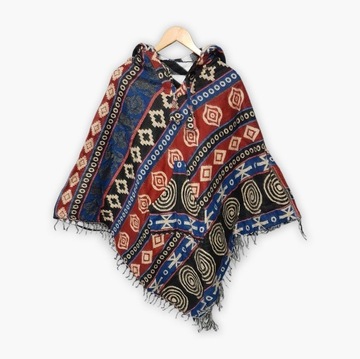 CIEPŁA FESTIWALOWA BLUZA PONCHO INDIA UNISEX