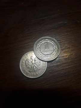 Moneta 1 złoty 1991 rok 