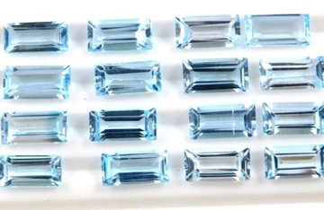 Naturalny Topaz Bagieta Sky Blue 3 x 6 mm