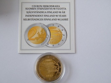 Finlandia 2007  2 euro 2007 proof Niezależność