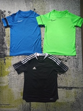 Koszulki Nike 137-147 dry fit x2 + koszulka Adidas