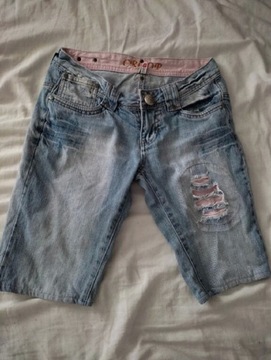 Niebieskie krótkie spodenki jeans vintage S 27 36