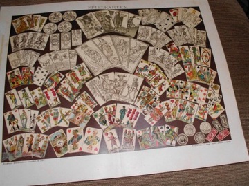 Karty do gry   oryginalna XIX w.  grafika
