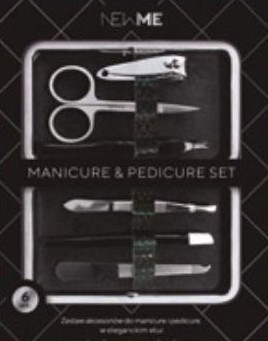 Zestaw do manicure pedicure brwi NEWME 6 el+ etui 