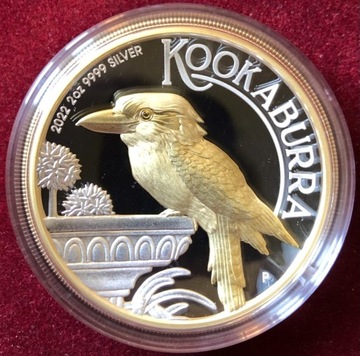 Kookaburra 2022, 2 uncje, złocona