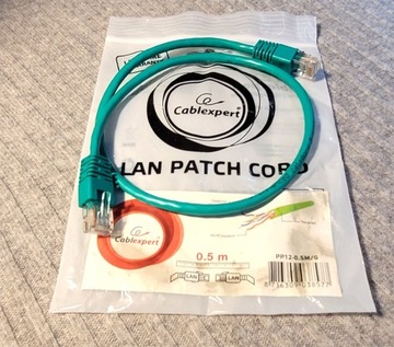 Kabel 0,5m Przewód  RJ45 LAN PATCH CORD zielony