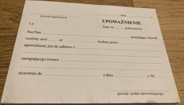 Druk Upoważnienie 