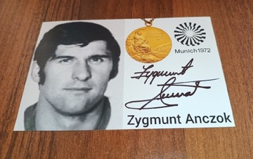 Zygmunt Anczok, autograf, medalista olimpijski