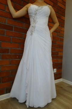 suknia ślubna 34 36 biała kryształki ala syrenka