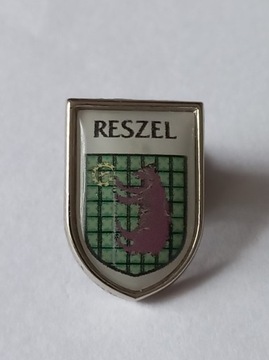 Herb miasta i gmina Reszel przypinka pin odznaka