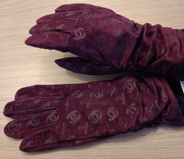 Rękawiczki damskie skórzane, rozmiar 7