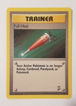 Karta Pokemon Trainer Full Heal base set 2 ładna